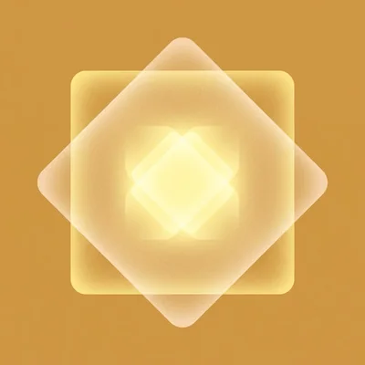 Box Breathing tile — glowing rounded square on warm amber.